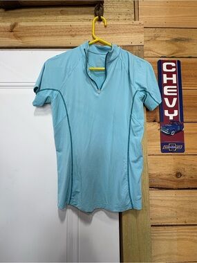 Light Blue Women's Active Half-Zip Top